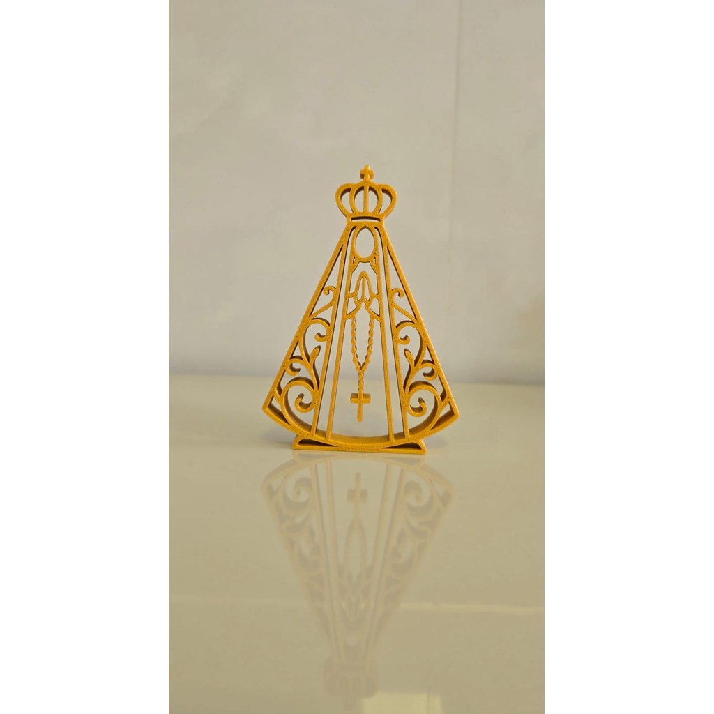 Escultura Nossa Senhora Aparecida Vazada Oração Fé Decoração Religiosa Estilo Moderno