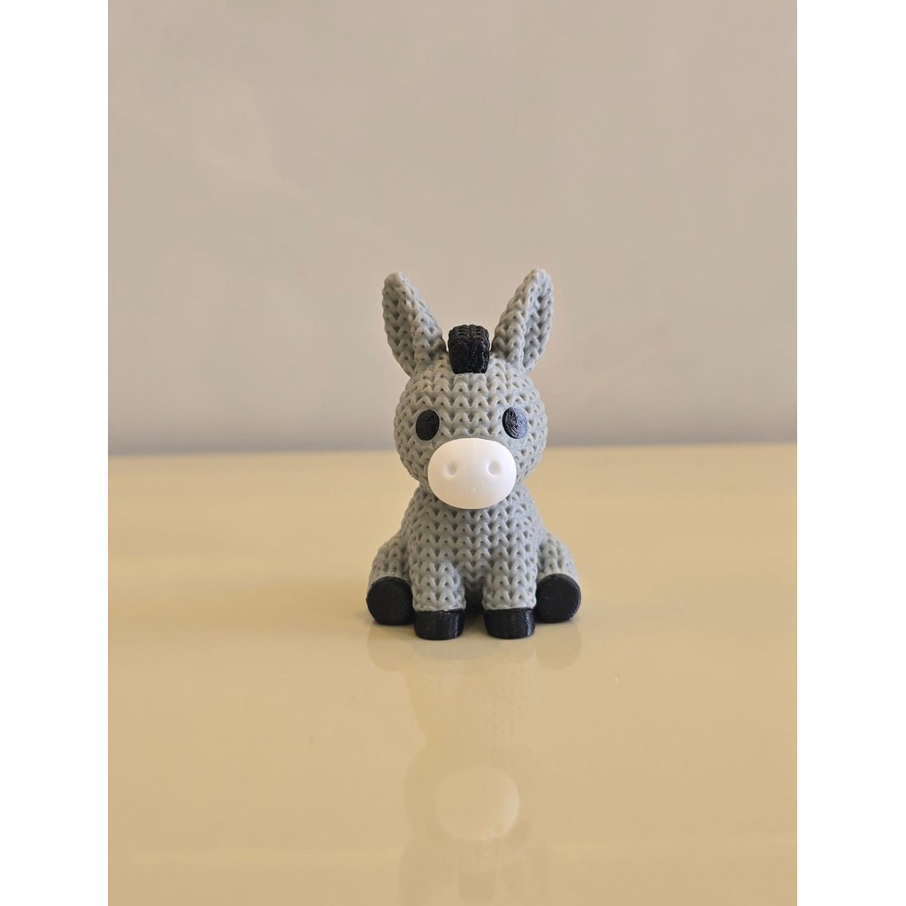 Burrinho Decorativo em Impressão 3D com Textura Trançada para Brincadeiras