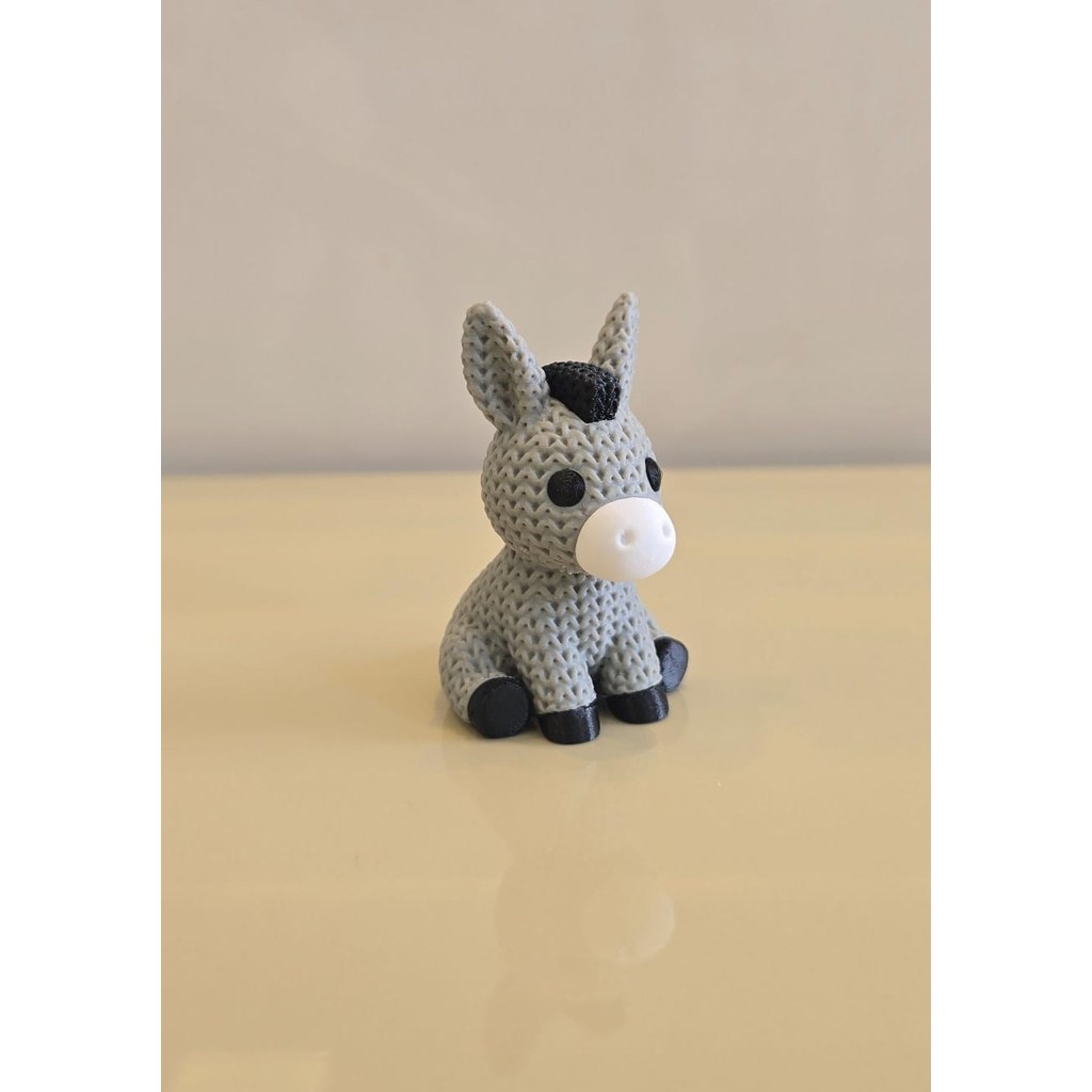 Burrinho Decorativo em Impressão 3D com Textura Trançada para Brincadeiras