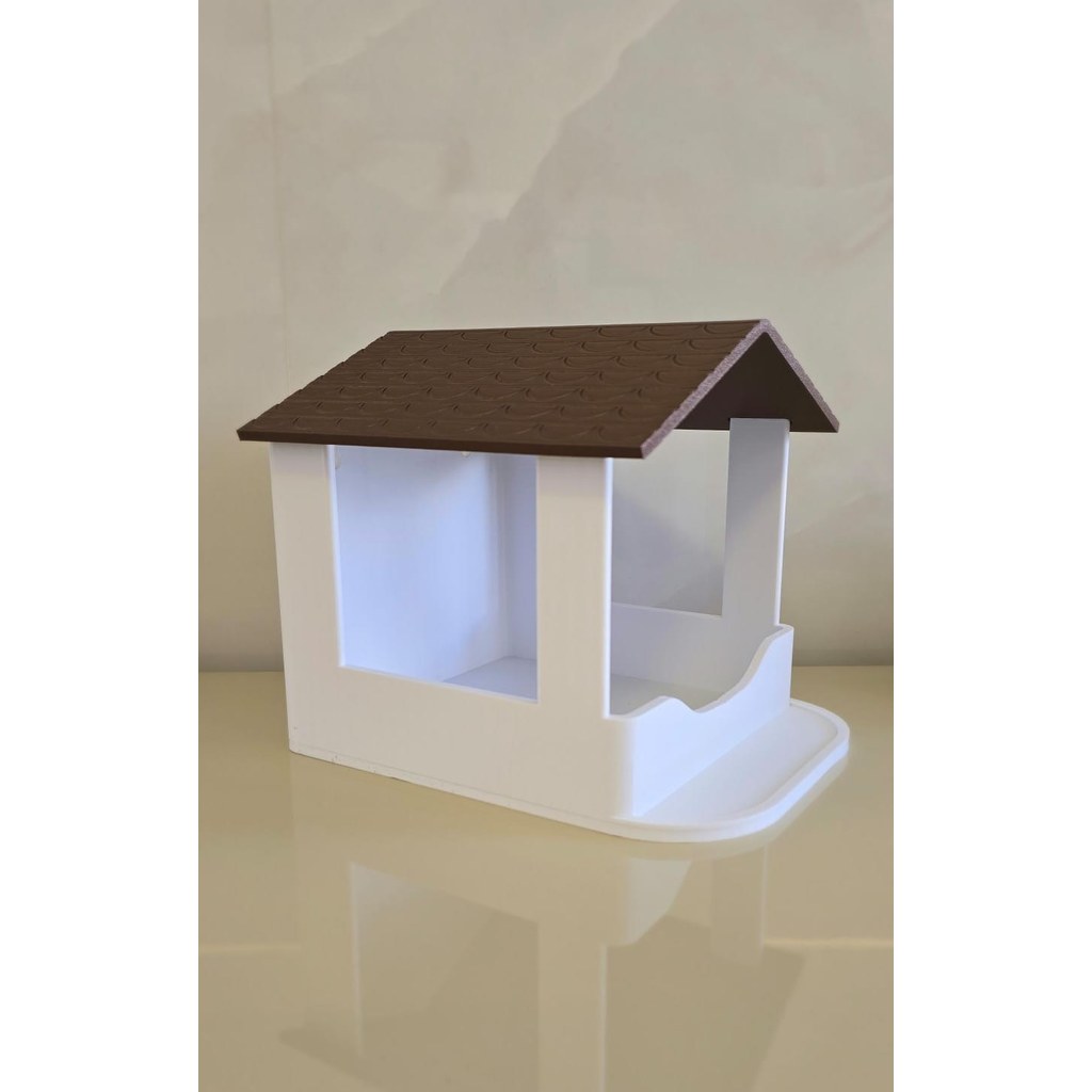 Comedouro para Pássaros Casa Rústica Design Moderno Alimentador de Aves Jardim Varanda