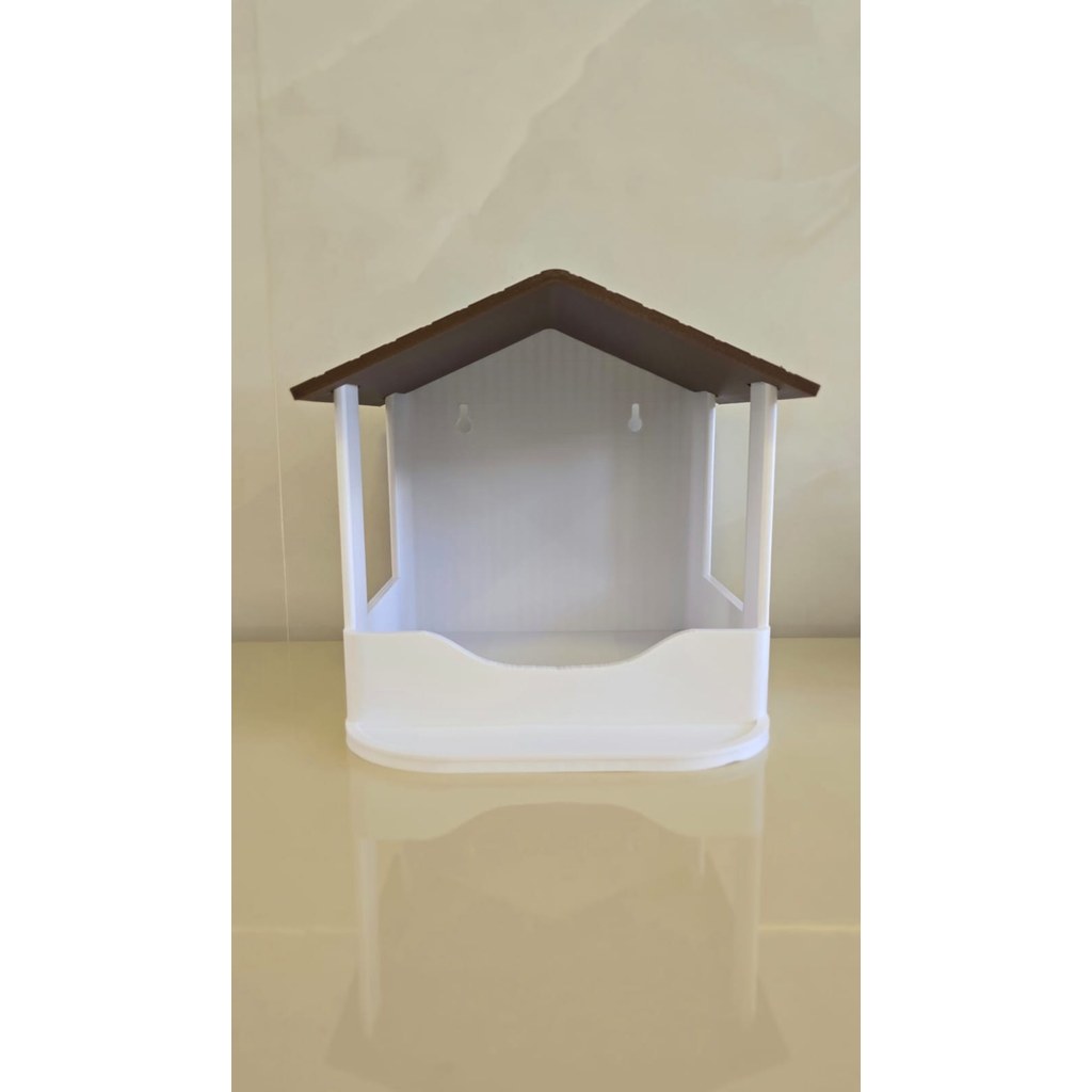 Comedouro para Pássaros Casa Rústica Design Moderno Alimentador de Aves Jardim Varanda