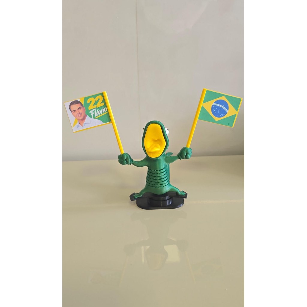 Lagarto do Seu Time com Bandeiras, Suporte para Moto, Impressão 3D
