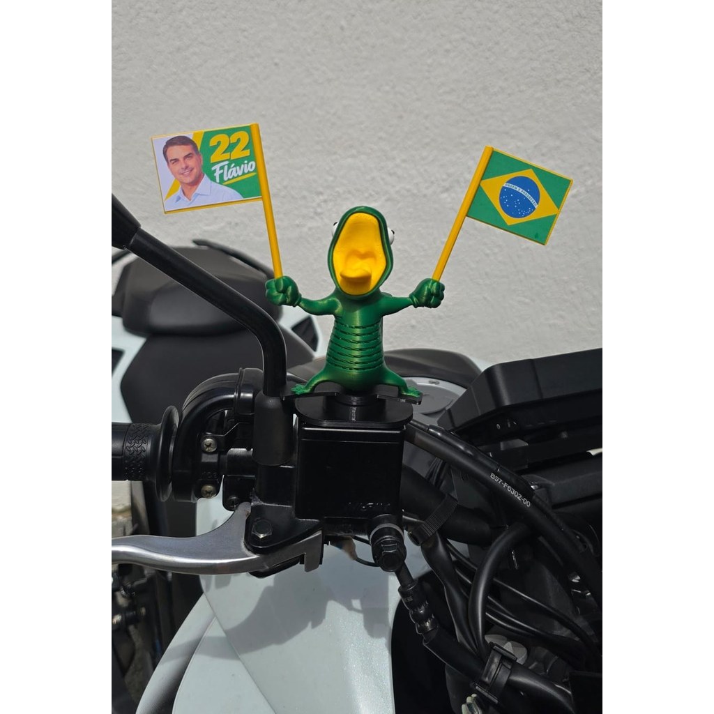 Lagarto do Seu Time com Bandeiras, Suporte para Moto, Impressão 3D