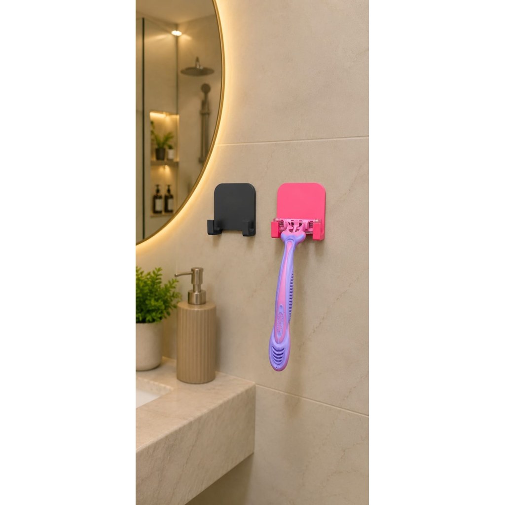 Suporte de Parede para Aparelho de Barbear e Gilette Design Moderno Banheiro e Box