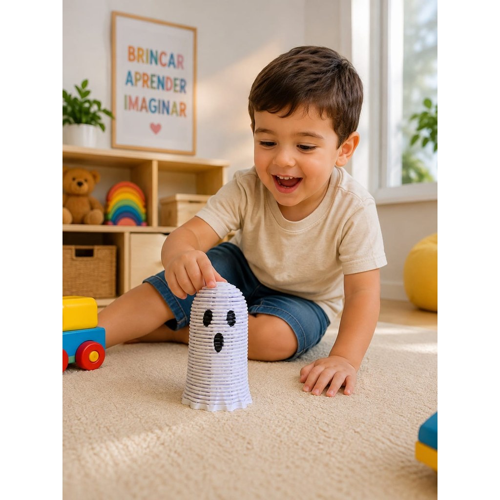 Fantasma Mola Articulado 3D Flexível Brinquedo Sensorial Fidget Decoração Halloween Antiestresse