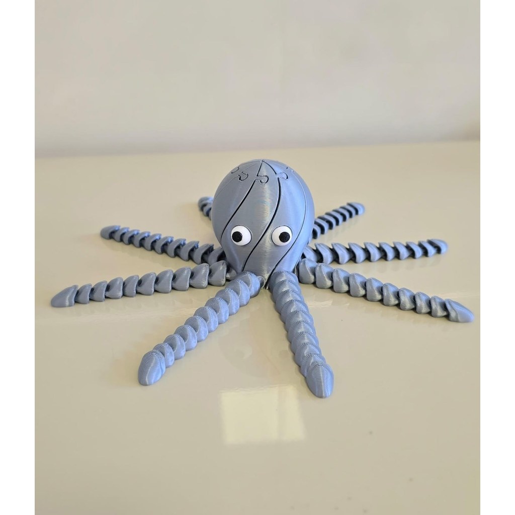 Polvo Articulado Sensorial em Impressão 3D com Tentáculos Flexíveis Brinquedo Fidget
