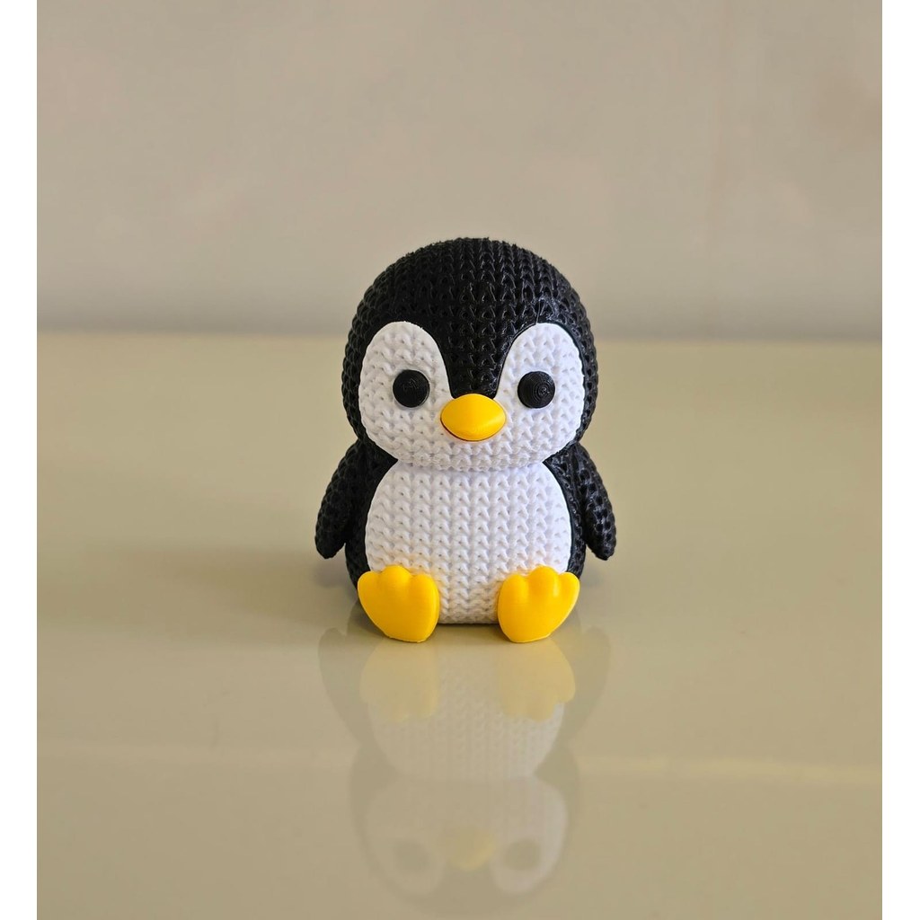Pinguim Decorativo 3D Estilo Amigurumi Miniatura Fofa para Decoração Quarto Presente