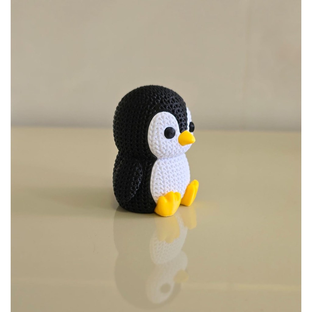 Pinguim Decorativo 3D Estilo Amigurumi Miniatura Fofa para Decoração Quarto Presente