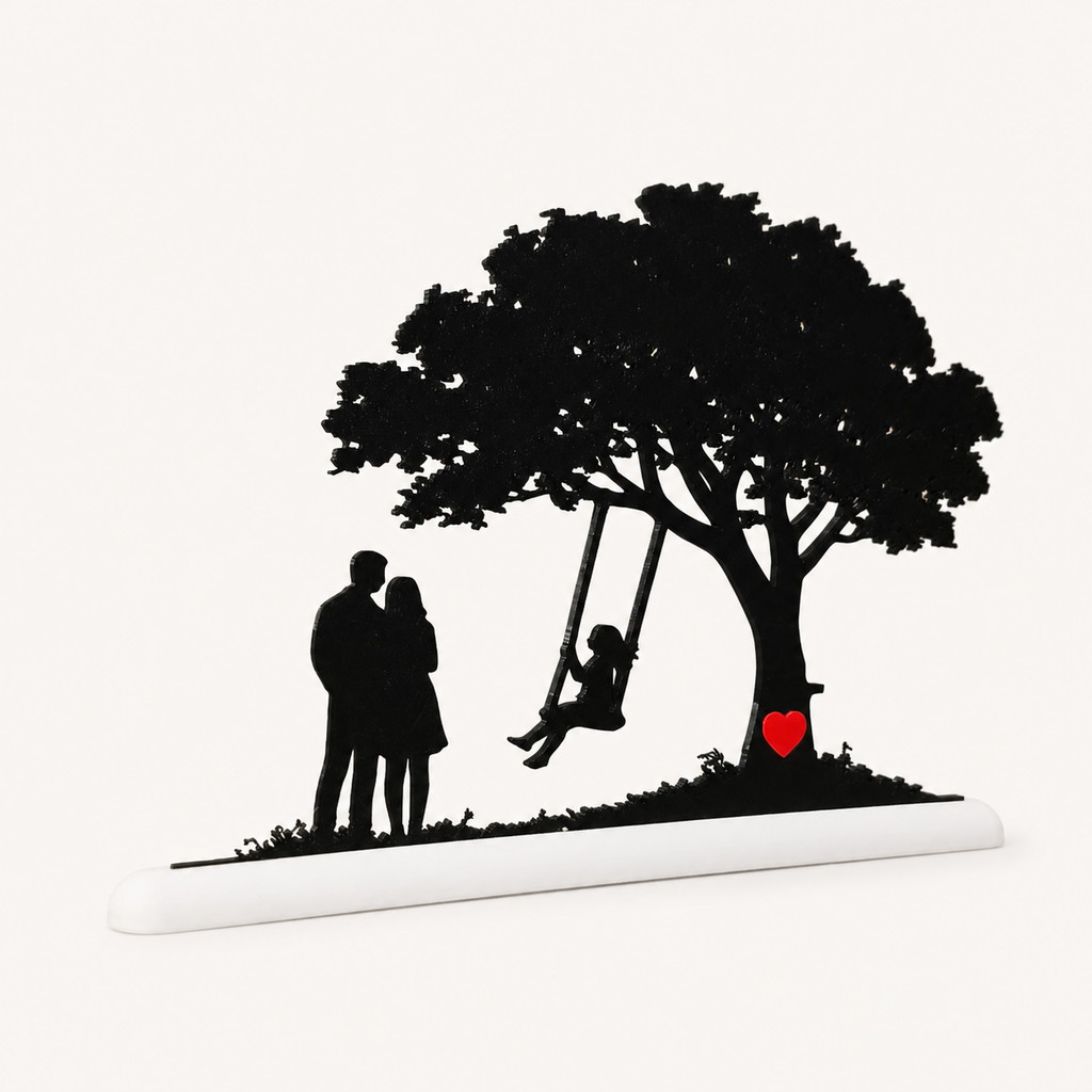 Escultura Decorativa Família Árvore da Vida 3D Decoração Moderna Presente