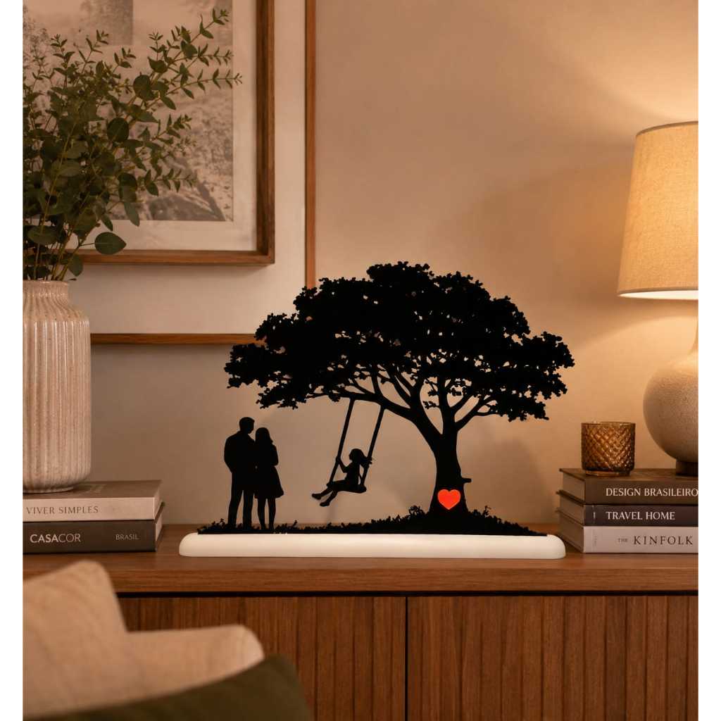 Escultura Decorativa Família Árvore da Vida 3D Decoração Moderna Presente