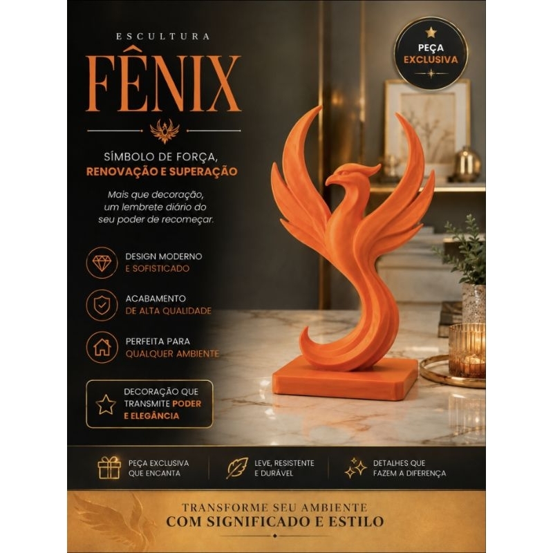Escultura Fênix – Elegância, Renascimento e Design Moderno