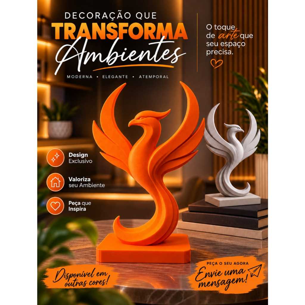 Escultura Fênix – Elegância, Renascimento e Design Moderno