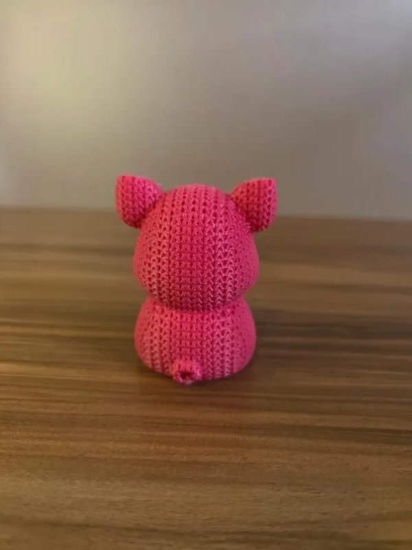 Escultura Decorativa Porquinho 3D Estilo Tricô para Mesa Quarto Infantil Presente