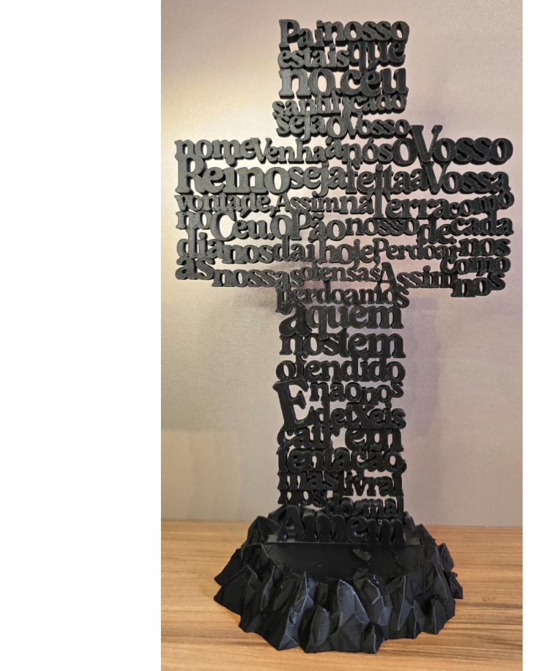 Cruz Pai Nosso Decorativa em Impressão 3D | Decoração Religiosa