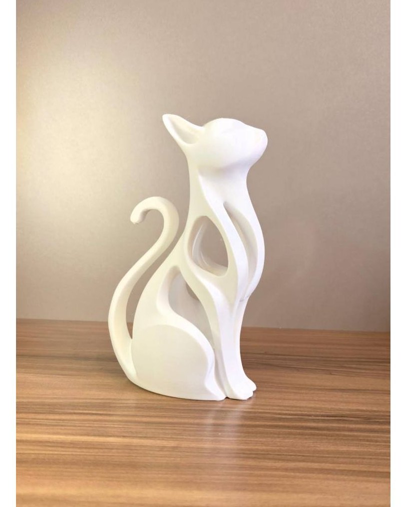 Gato Decorativo 3D Moderno Vazado Estilo Minimalista