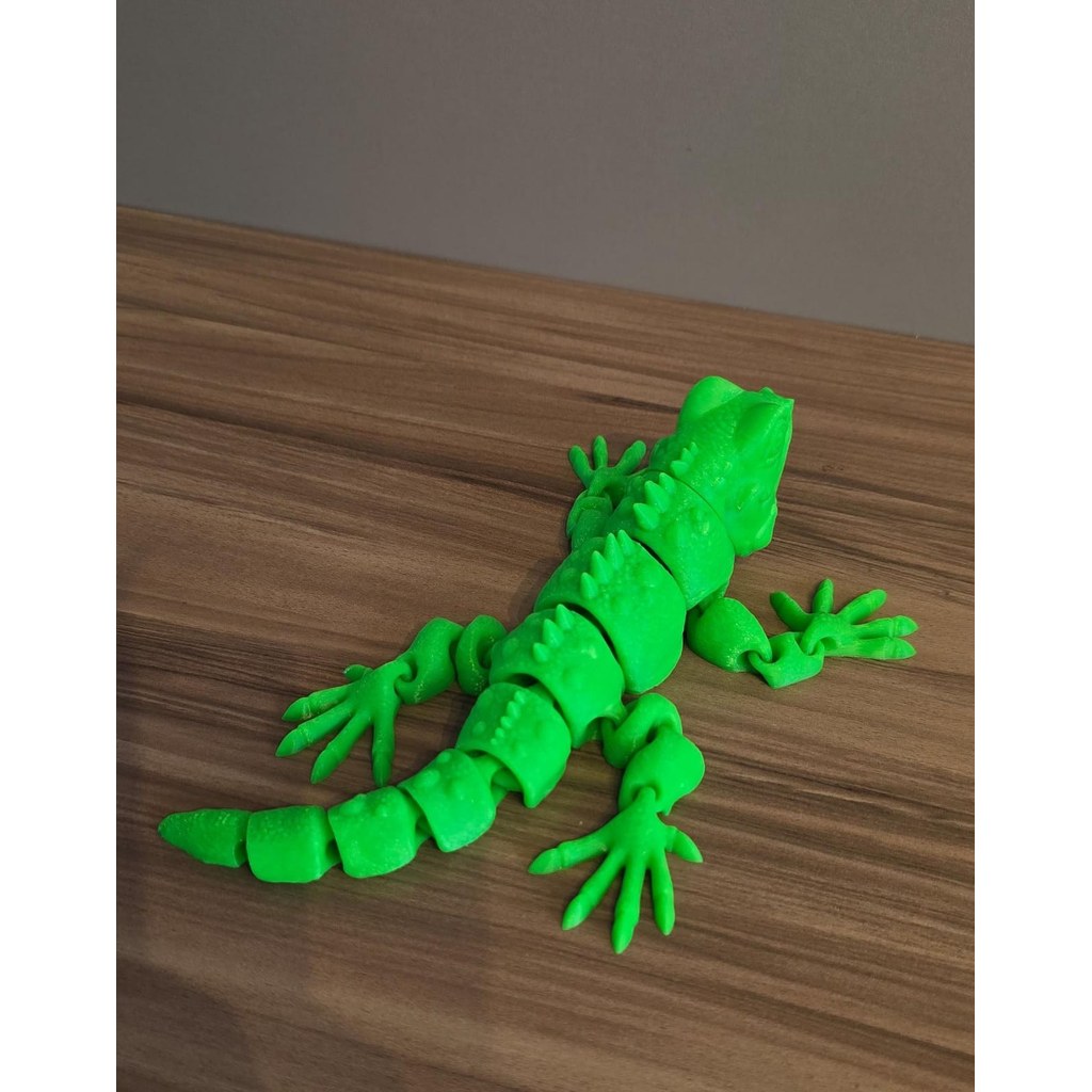 Iguana Articulada 3D Grande Flexível Fidget Sensorial Antiestresse Decorativa
