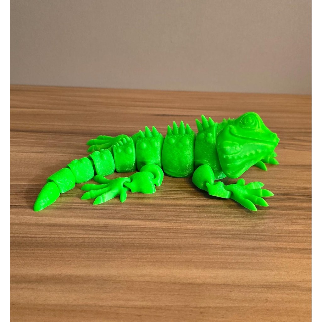 Iguana Articulada 3D Grande Flexível Fidget Sensorial Antiestresse Decorativa