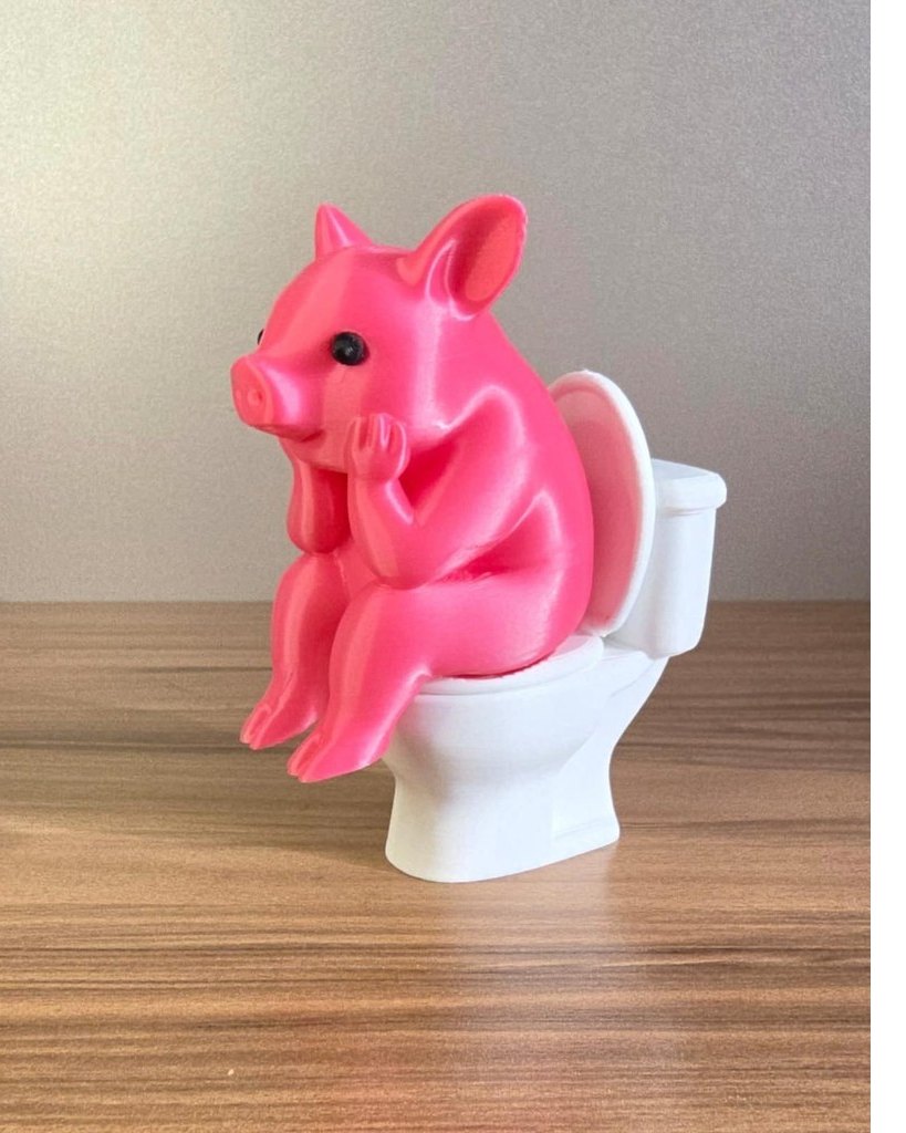 Porquinho no Vaso Decorativo Divertido em Impressão 3D Criativo Presente Diferente Criativo