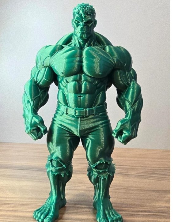 Boneco Verde Decorativo em Impressão 3D Figura Musculosa Colecionável Presente Criativo