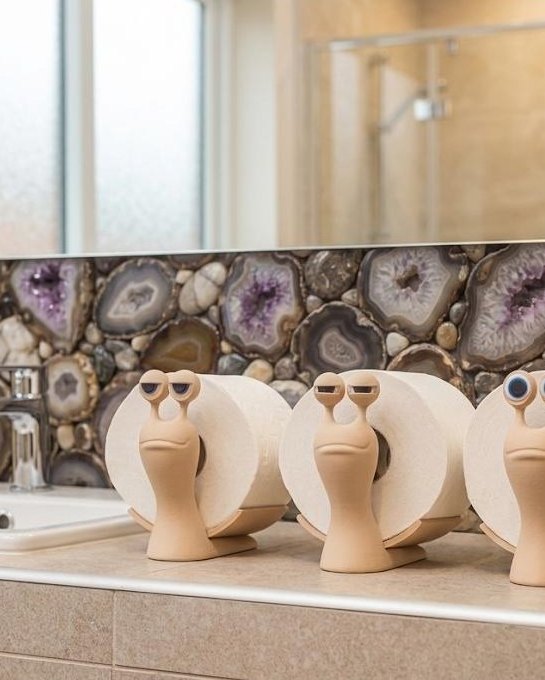 Suporte Papel Higiênico Criativo Caracol Engraçado Porta Papel Banheiro Decorativo 3D