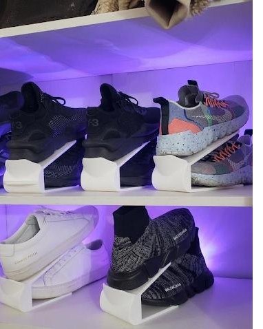 Suporte Organizador de Tênis Ajustável Expositor Calçados Economia Espaço 3D