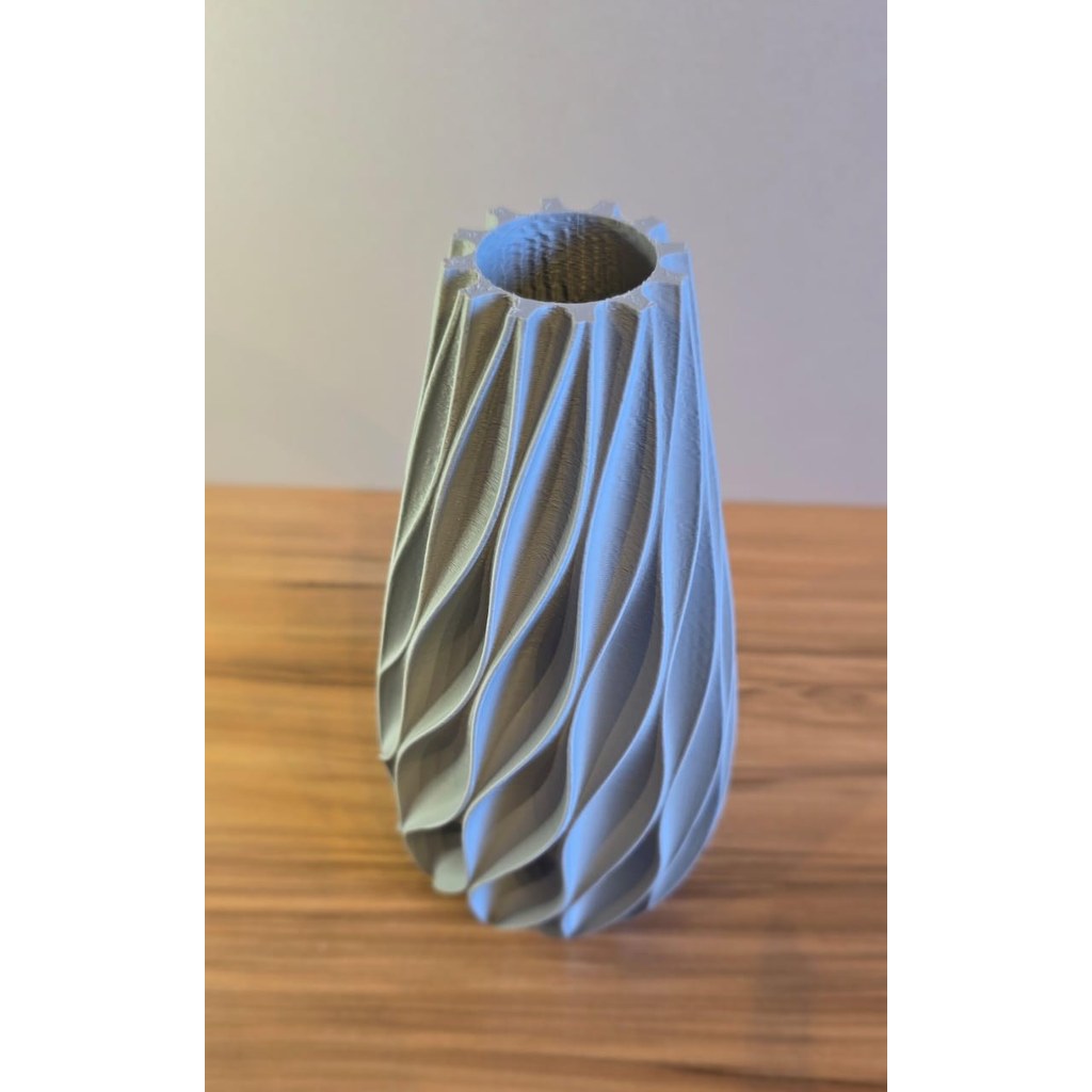 Vaso Decorativo Moderno Design Ondulado Texturizado Impressão 3D para Sala e Mesa