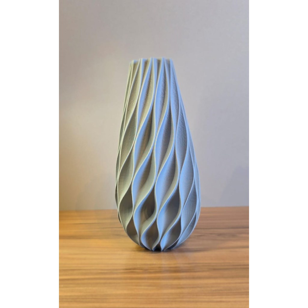 Vaso Decorativo Moderno Design Ondulado Texturizado Impressão 3D para Sala e Mesa