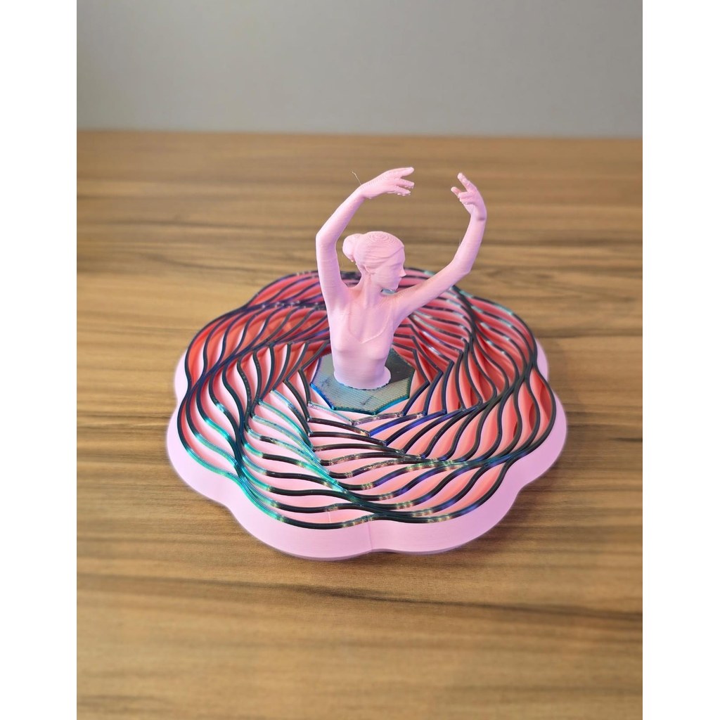 Escultura Bailarina Sensorial Decorativa Moderna Estatueta 3D Design Elegante para Mesa e Ambiente