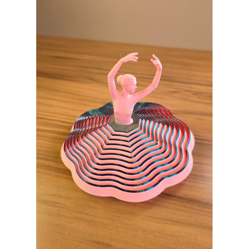 Escultura Bailarina Sensorial Decorativa Moderna Estatueta 3D Design Elegante para Mesa e Ambiente