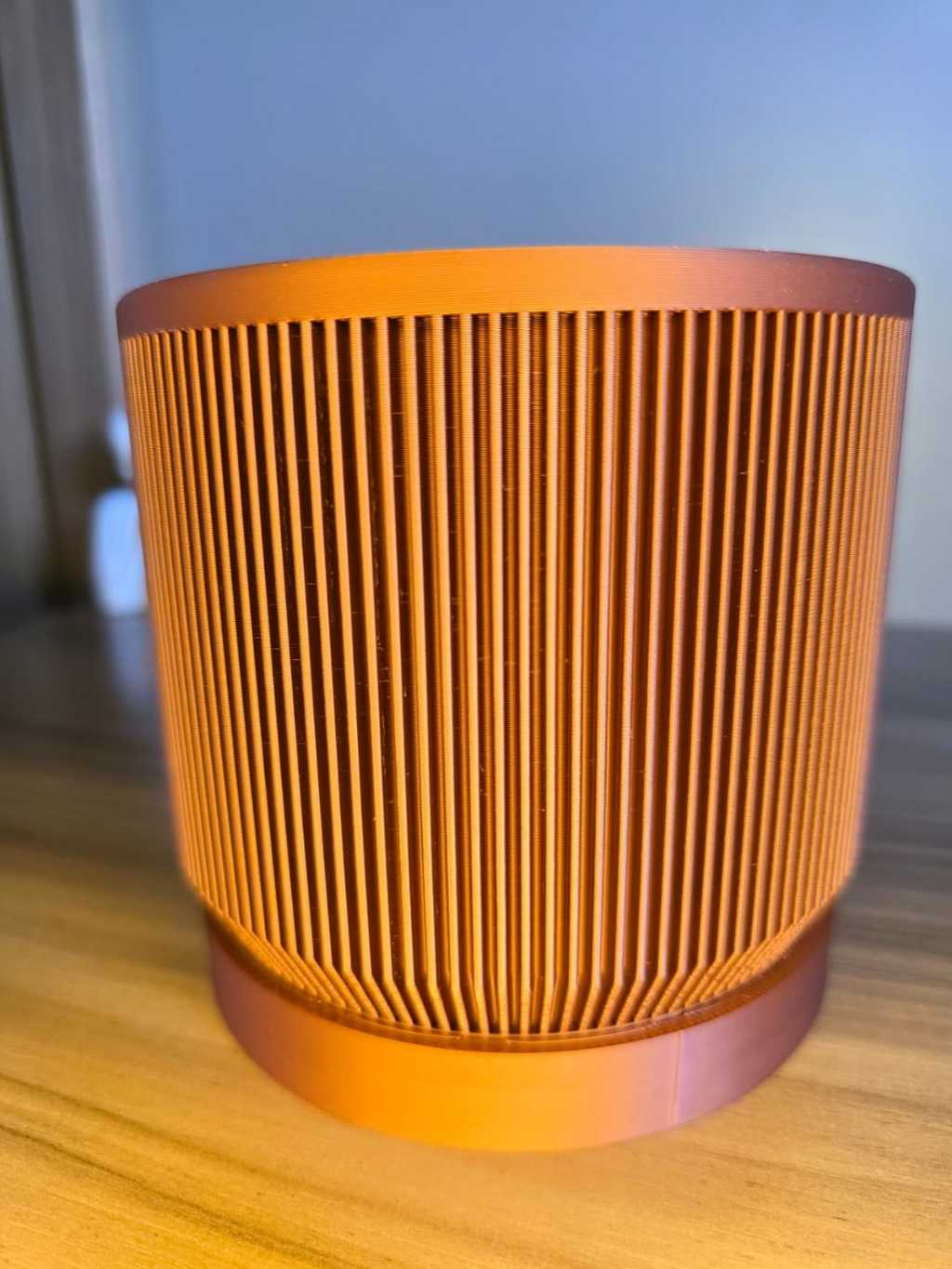 Vaso Decorativo Cilíndrico com Textura Canelada para Mesa Sala Estante