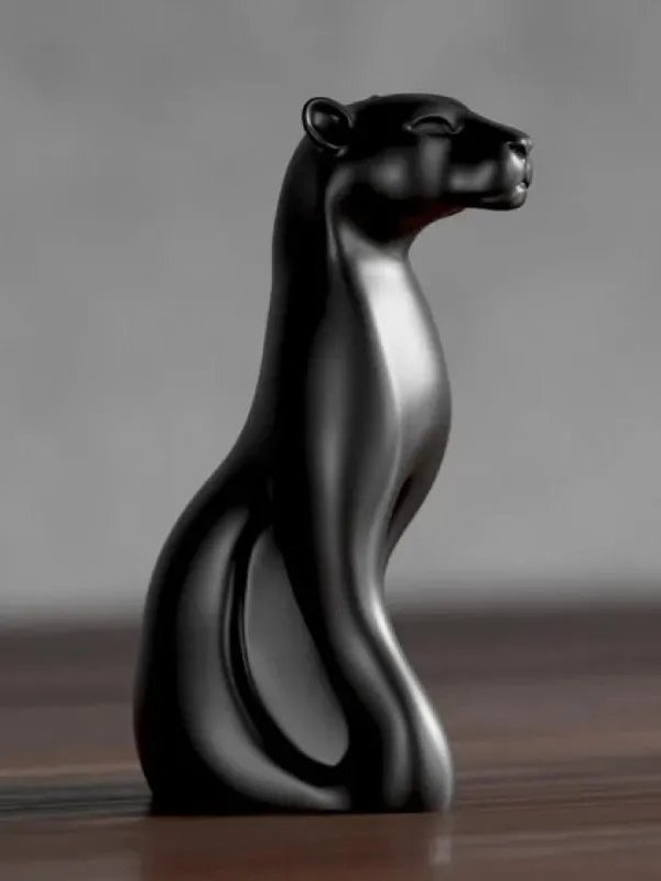 Escultura Pantera Minimalista Decorativa 3D para Mesa Estante Presente