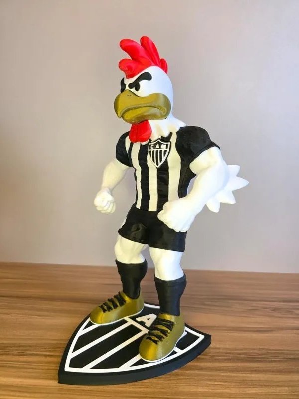 Estatueta Mascote Galo Decorativa Colecionável para Mesa Presente Criativo