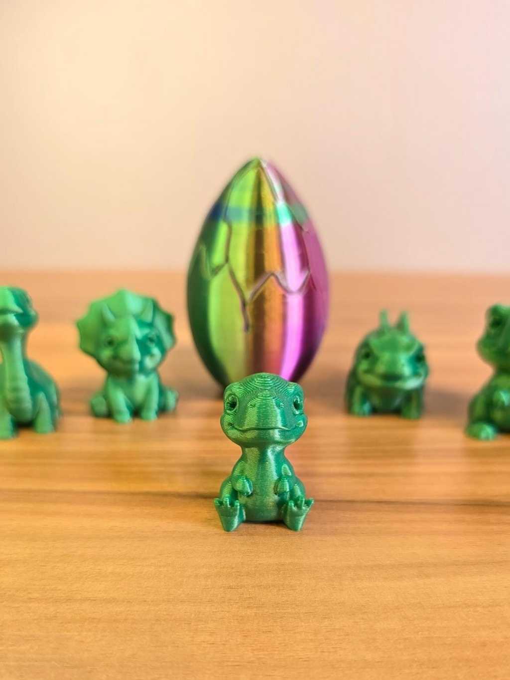 Kit com 5 Ovos de Dinossauro Surpresa – Impressão 3D - Mini Dinossauros Colecionáveis