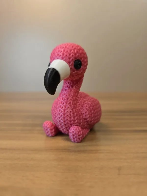 Escultura Decorativa Flamingo Estilo Tricô – Impressão 3D