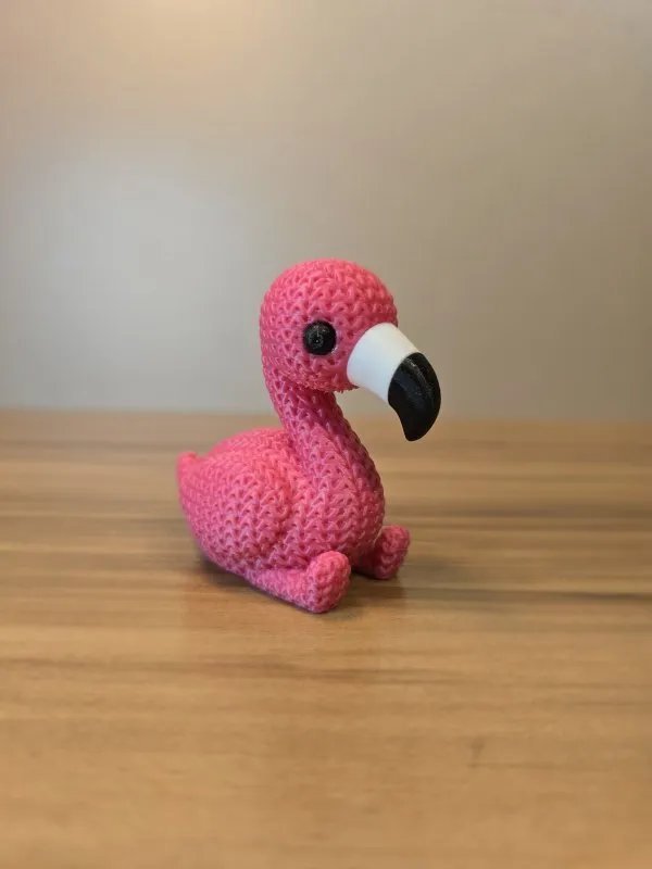 Escultura Decorativa Flamingo Estilo Tricô – Impressão 3D
