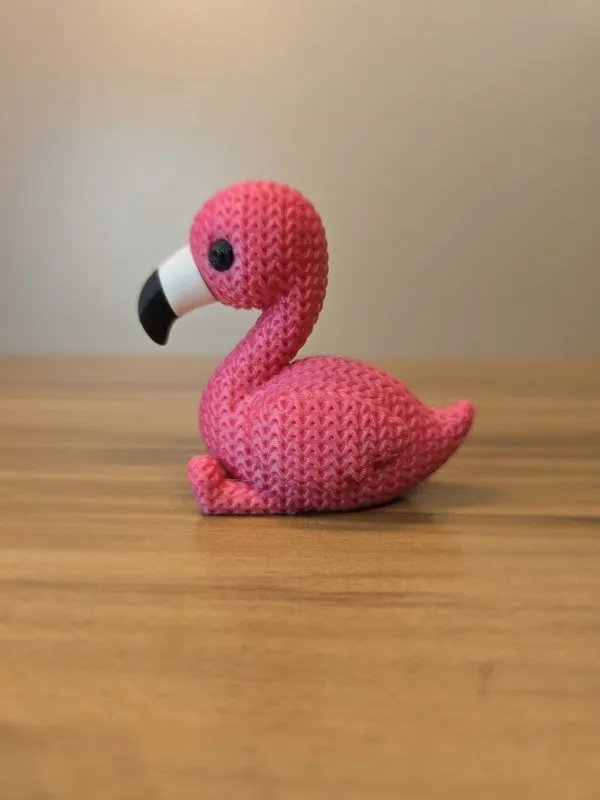 Escultura Decorativa Flamingo Estilo Tricô – Impressão 3D