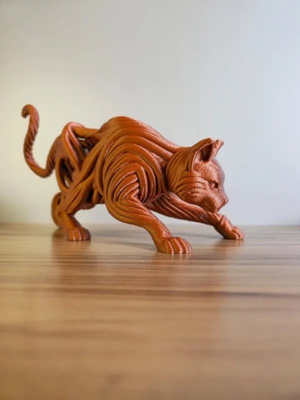 Escultura Decorativa Gato Artístico 3D para Mesa Estante Presente Moderno
