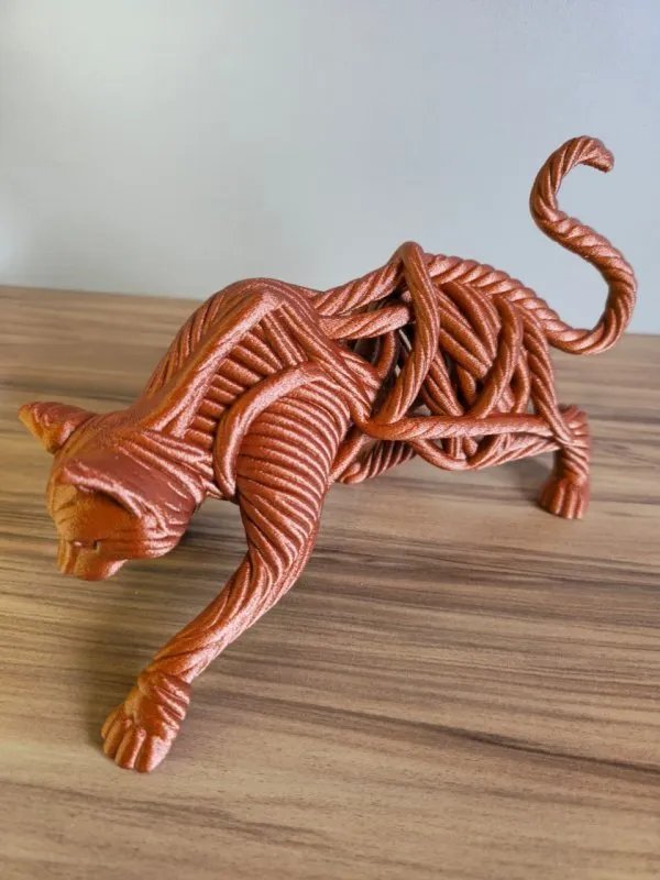 Escultura Decorativa Gato Artístico 3D para Mesa Estante Presente Moderno