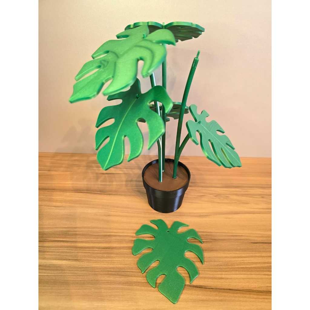 Descanso de Copo Monstera com 6 Folhas Decorativo Funcional em Impressão 3D