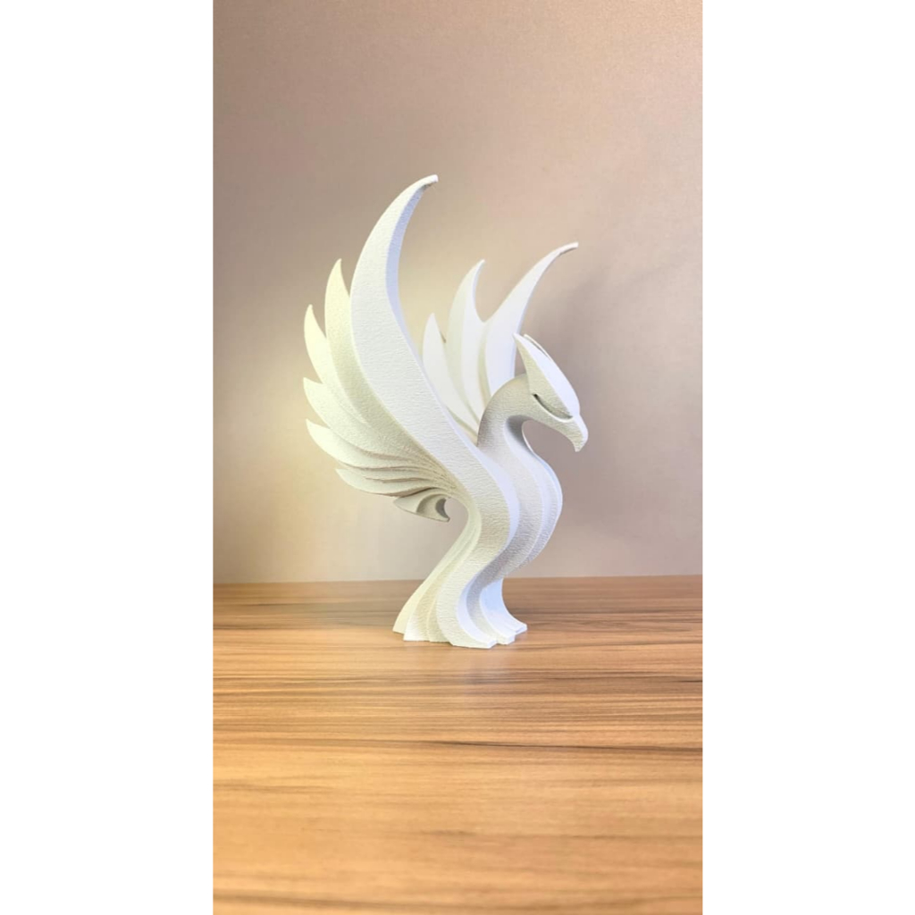 Escultura Fênix Decorativa – Impressão 3D | Moderna, Elegante e Minimalista
