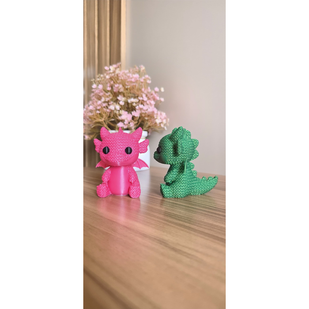Dragão Decorativo Cute em Impressão 3D | Dragão Fofo Fantasia para Decoração Mesa Estante