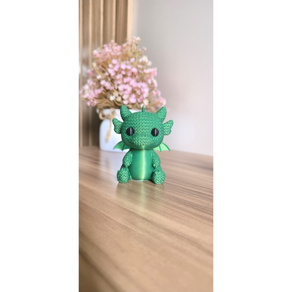 Dragão Decorativo Cute em Impressão 3D Estilo Fantasia para Mesa Estante Presente