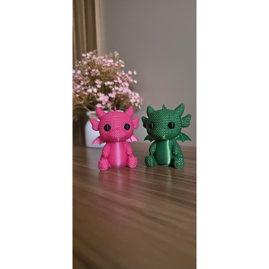 Dragão Decorativo Cute em Impressão 3D Estilo Fantasia para Mesa Estante Presente