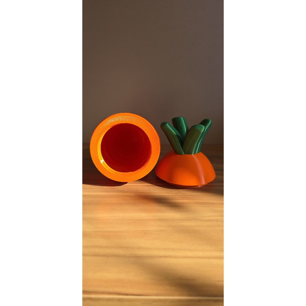 Porta Chocolate Cenoura com Tampa Porta Ovo de Páscoa Decorativo em Impressão 3D
