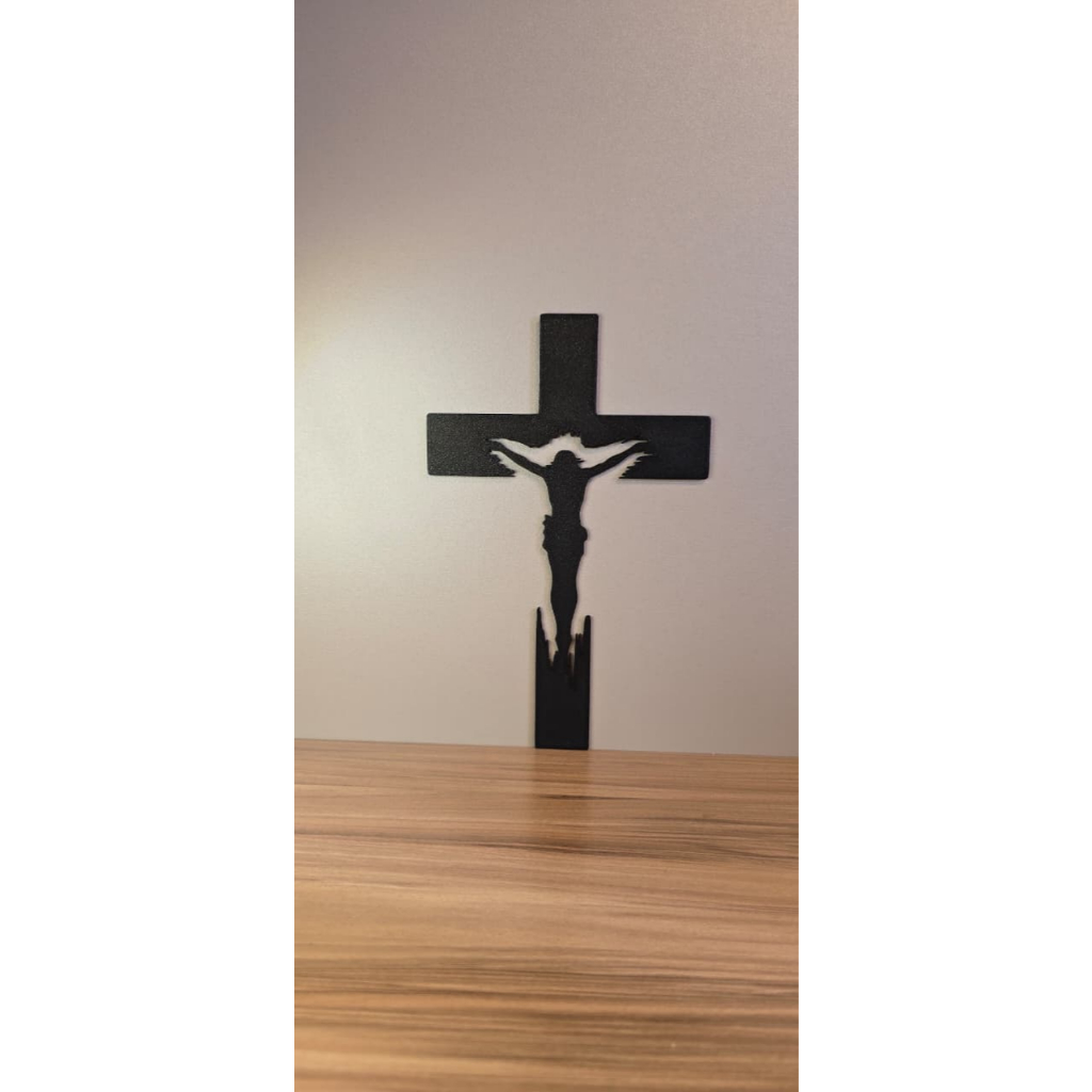 Cruz de Parede com Cristo Decorativa Religiosa Cristã em Impressão 3D