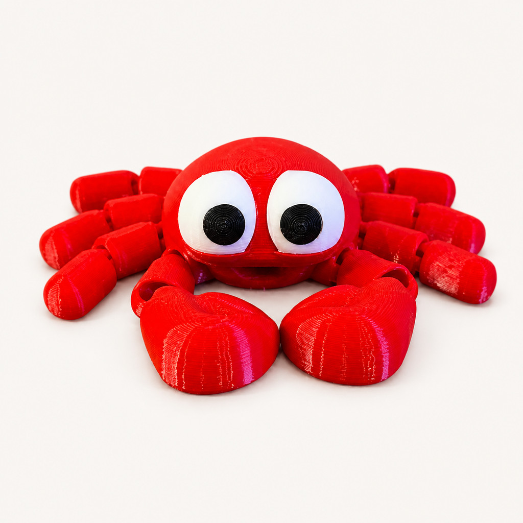 Caranguejo Articulado 3D Fidget Sensorial Antiestresse Flexível Decorativo