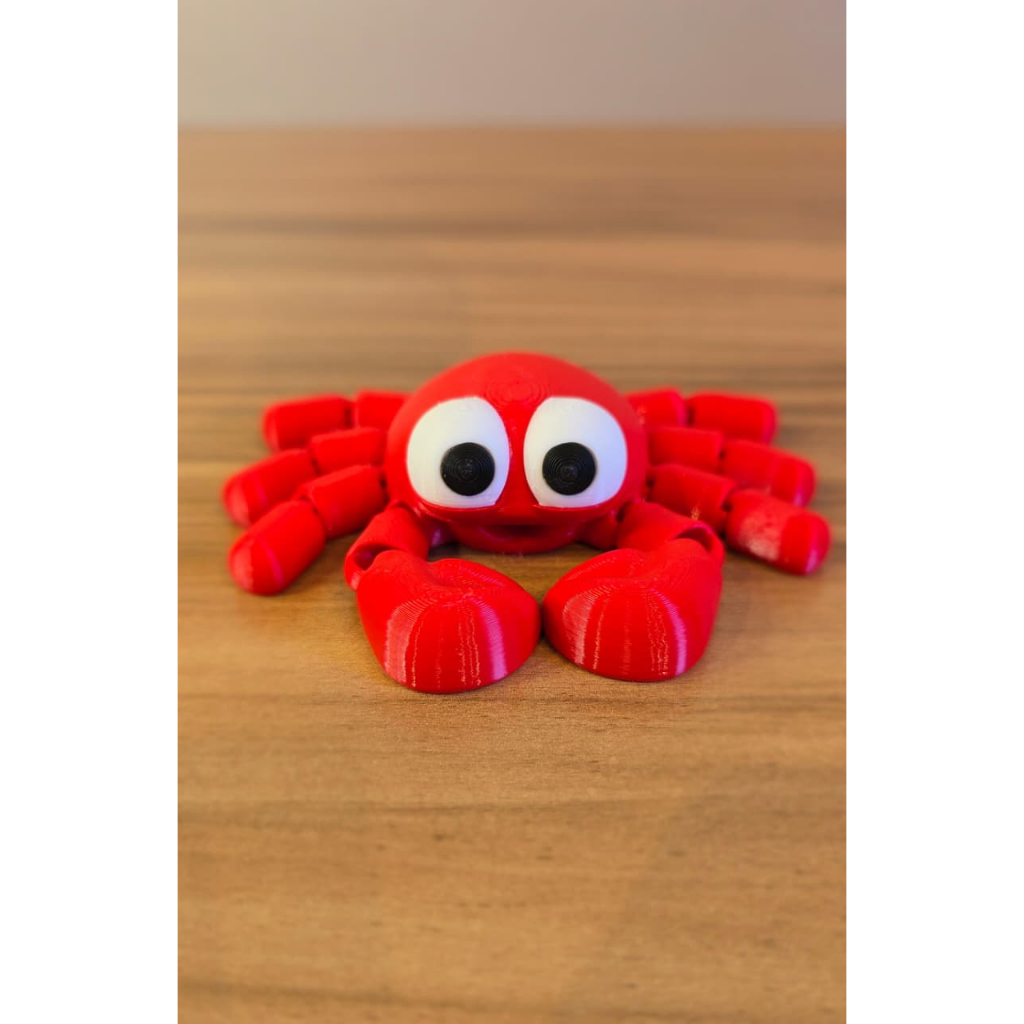 Caranguejo Articulado 3D Fidget Sensorial Antiestresse Flexível Decorativo