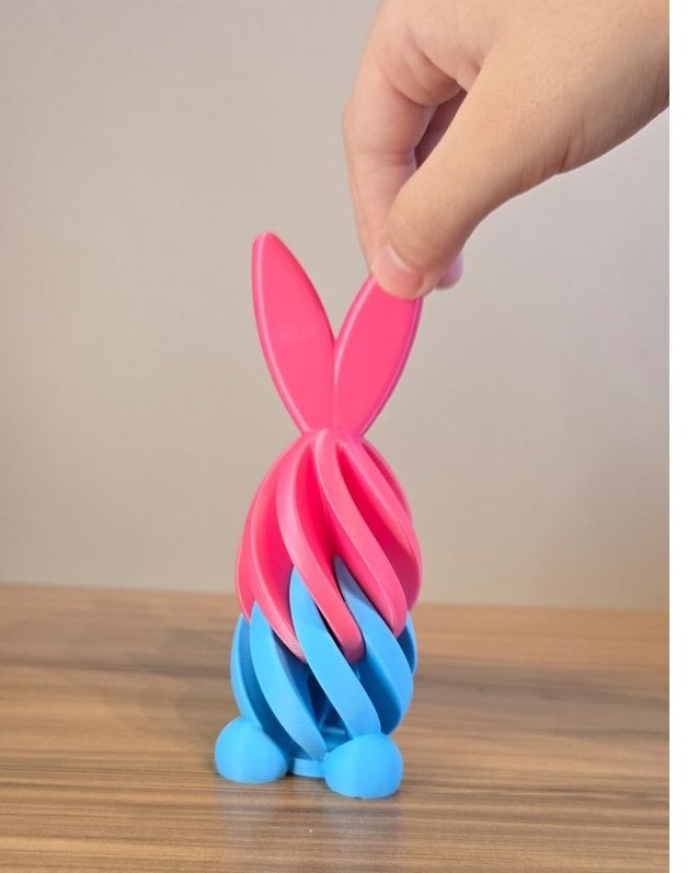 Coelho Decorativo 3D Articulado Abre e Fecha Criativo Moderno Presente Diferente 10cm