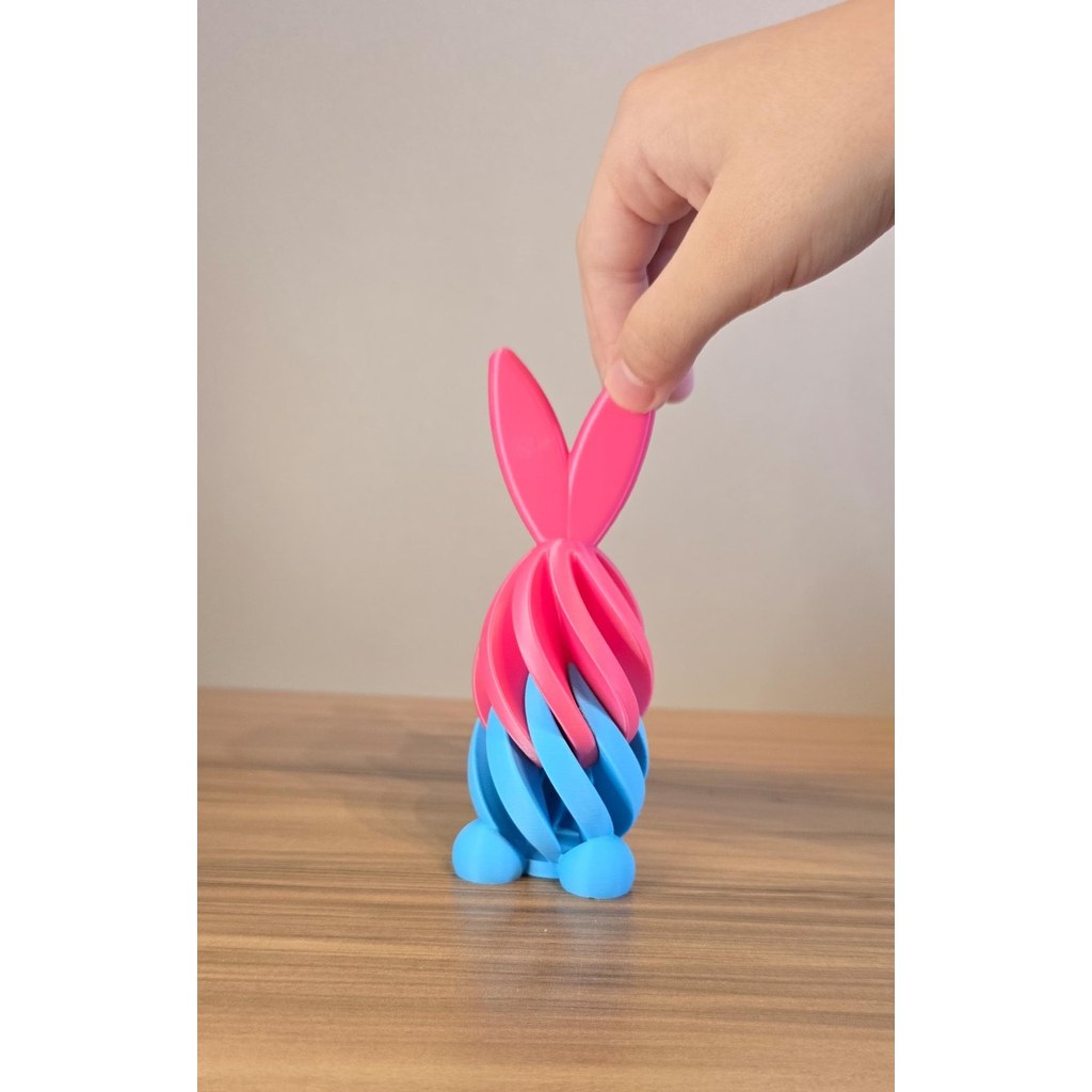 Coelho Decorativo 3D Articulado Abre e Fecha Criativo Moderno para Mesa Presente