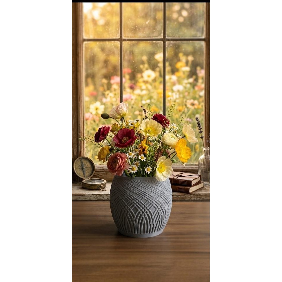 Vaso Decorativo Moderno Texturizado Design Elegante Cachepot 3D para Plantas e Flores